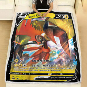 Tapu Koko V Battle Styles Holo Ultra Rare Pokemon Card Fleece Blanket